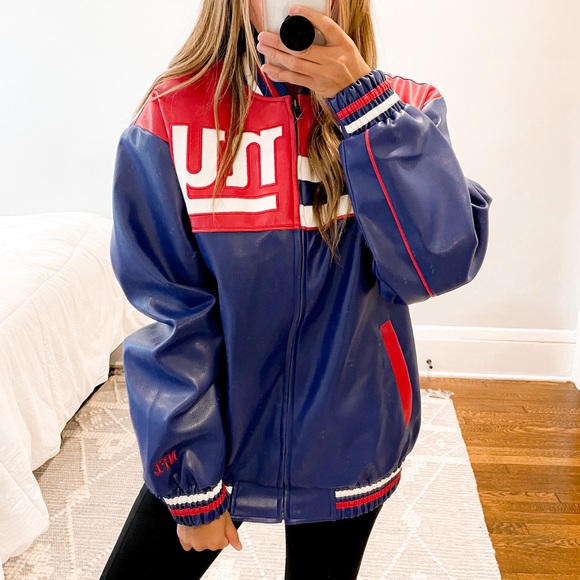 New York Giants Leather Bomber Jacket Size Small - Picture 13 of 13